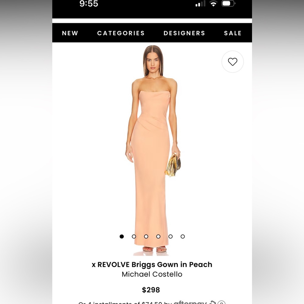 Revolve Briggs gown in peach